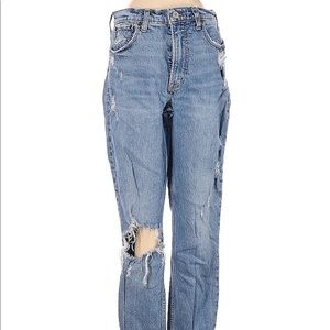 Abercrombie & Fitch high rise straight leg distressed jeans size 27/4